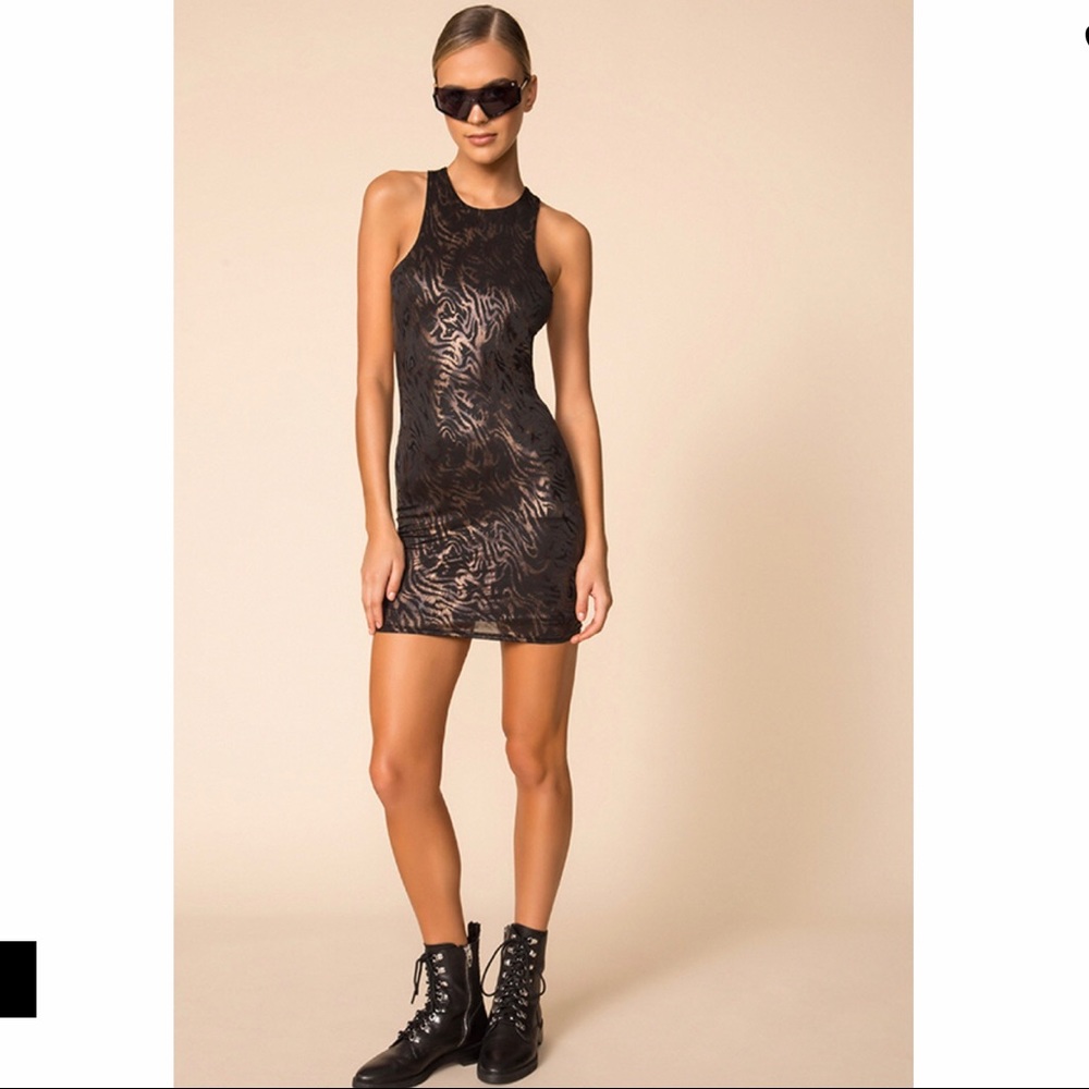 NWT Superdown Tristian Dress XS Black metallic